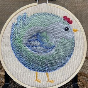 Handmade Chick Embroidery Hoop